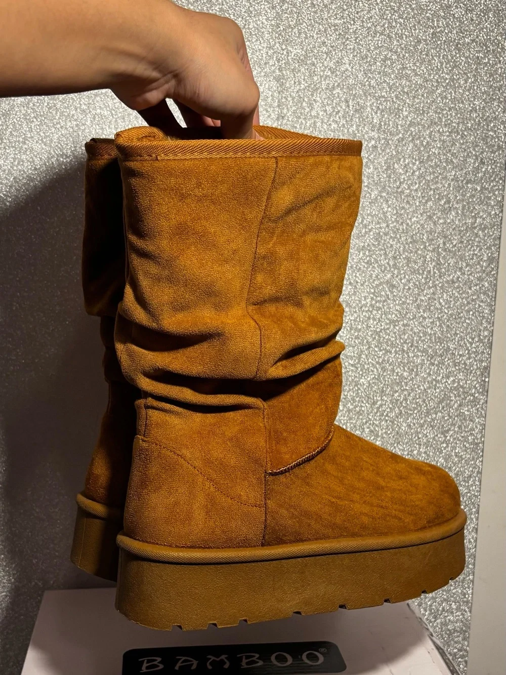 BRAND NEW! Women's Slouchy Mid-Calf Suede Boots, Chestnut Brown🤎